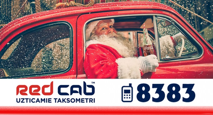 Red Cab Ziemassvētkos pārvēršas par Coca Cola Christmas taxi.